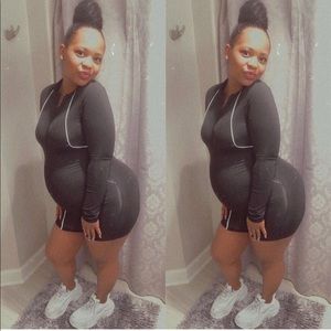 Black and silver onesie shorts